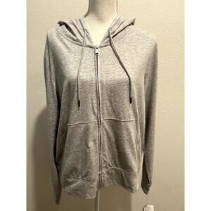 ID Ideology Womens Retro Full Zip Jacket Grey Whisper Heather XXL Lightweight